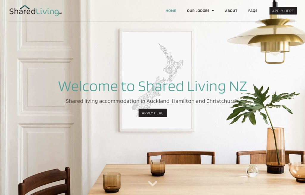 Shared Living Website designed by Benefitz